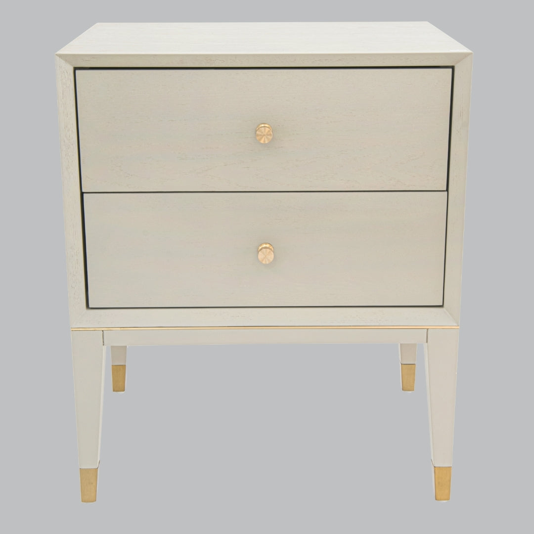 Bex Ceramic Grey 2 Drawer Bedside Table