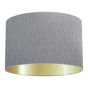 Dark Blue Grey Cotton Drum Lampshade