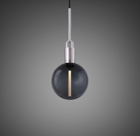 Buster + Punch Forked Globe Pendant Smoked and Steel