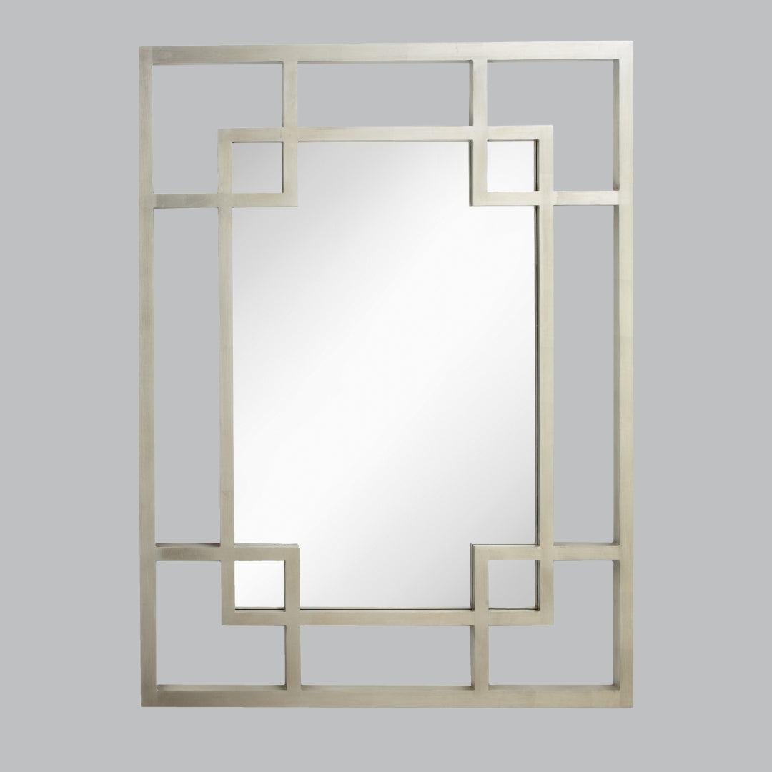 Designer Lighting Store Galen Silver Leaf Rectangle Wall Mirror