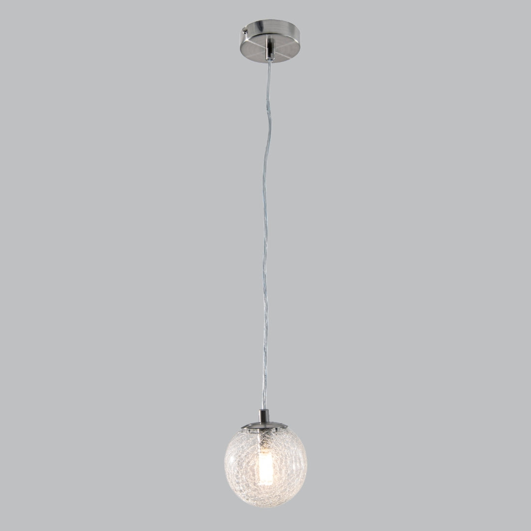 Liv Satin Nickel Globe Pendant