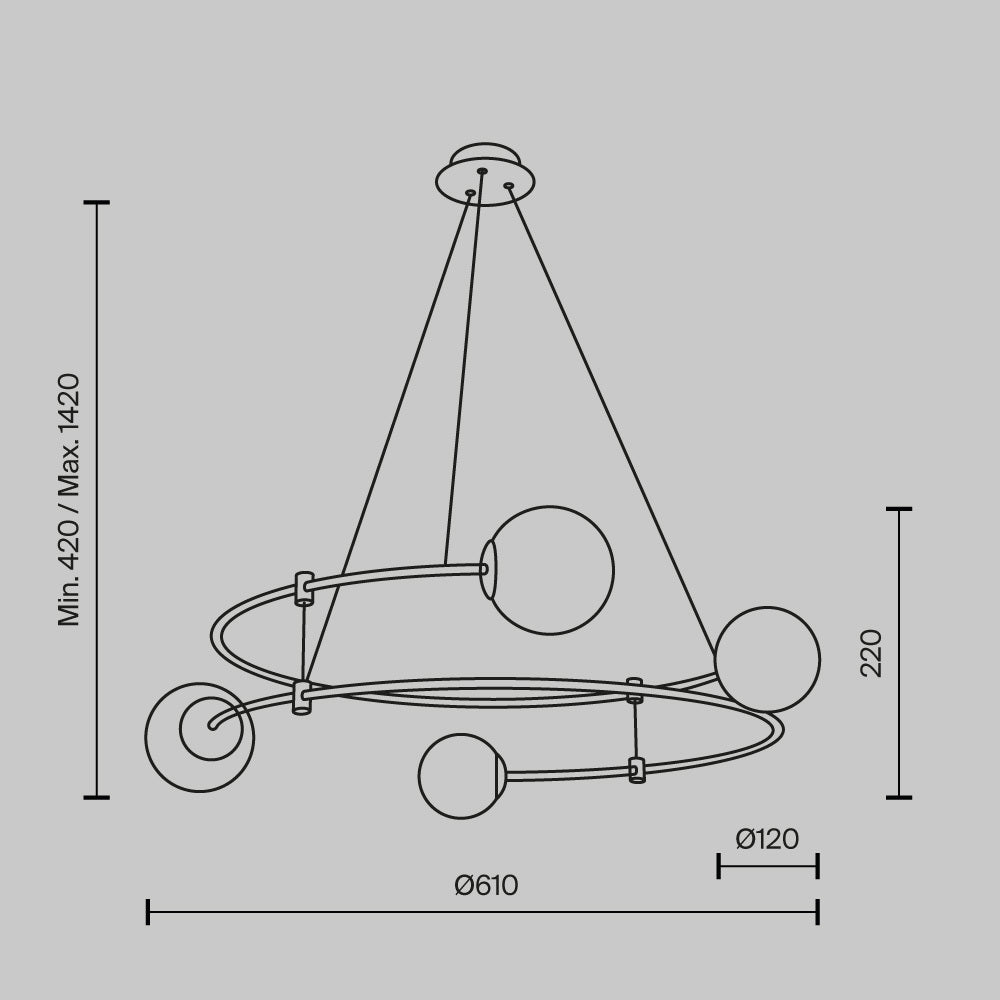 Balance Glass Globe Round Pendant