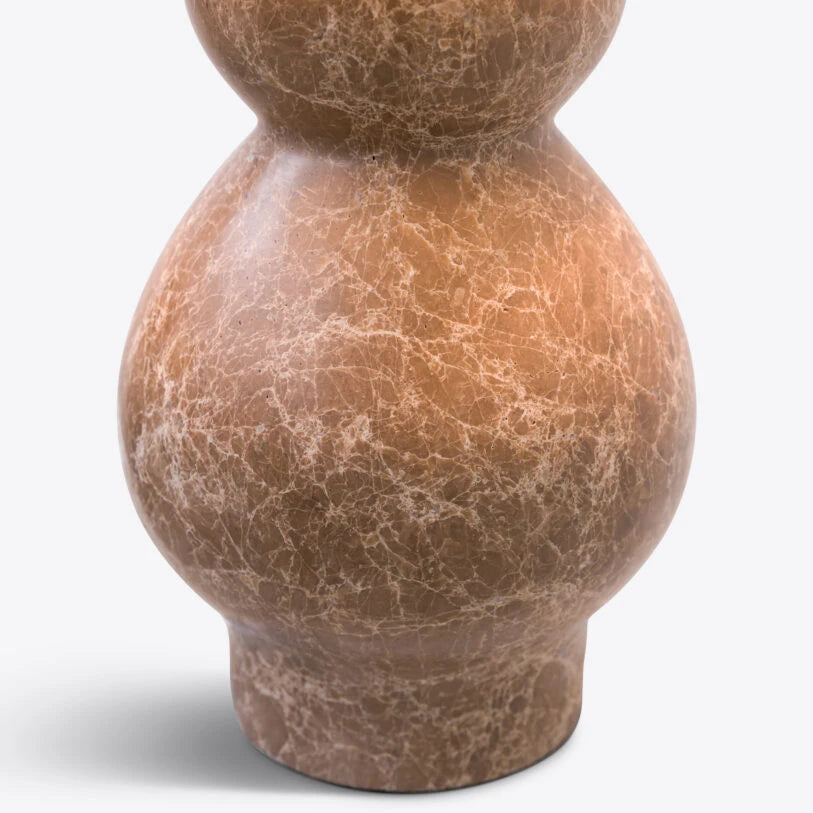 Yuki Solid Marble and Fabric Shade Table Lamp