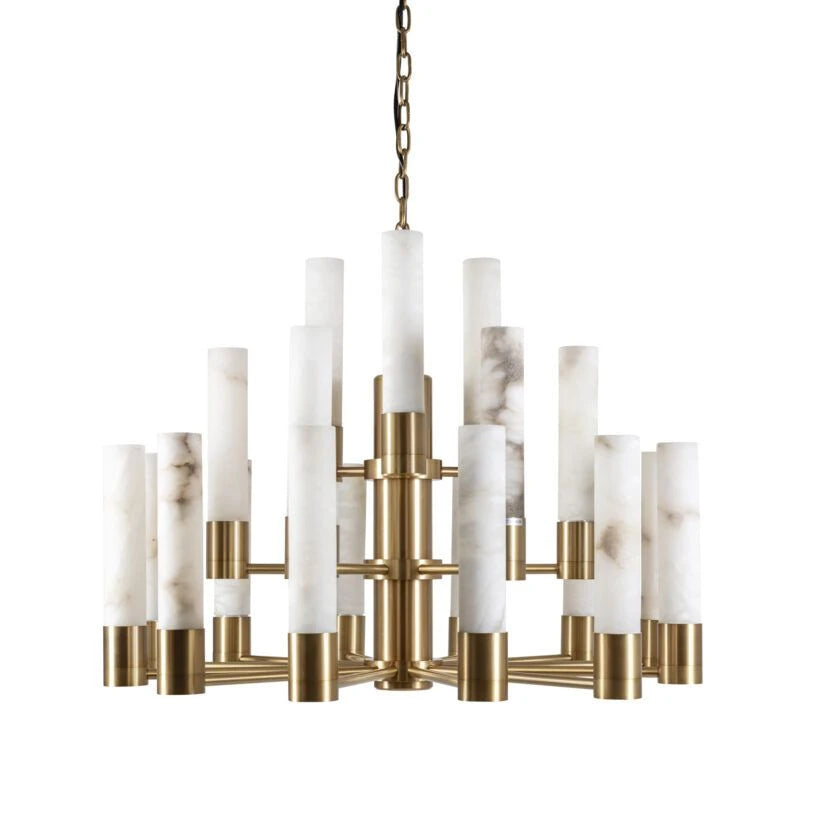 Orion Alabaster Three-Tier Chandelier