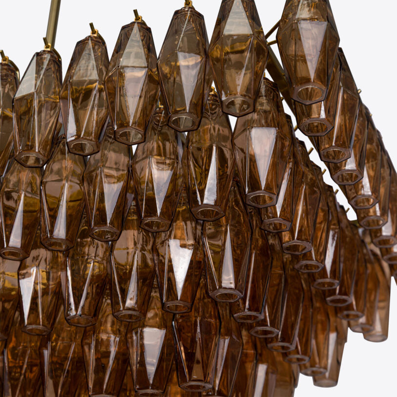 Sorrento Amber Glass Rectangular Chandelier