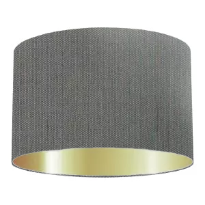 Silver Grey Cotton Drum Lampshade