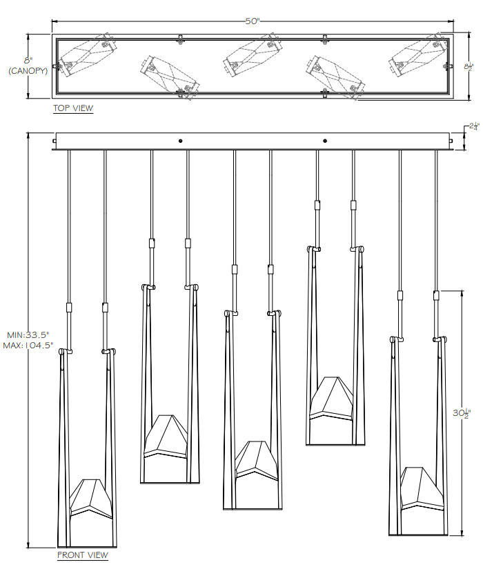 Strata 5 Light Linear Pendant