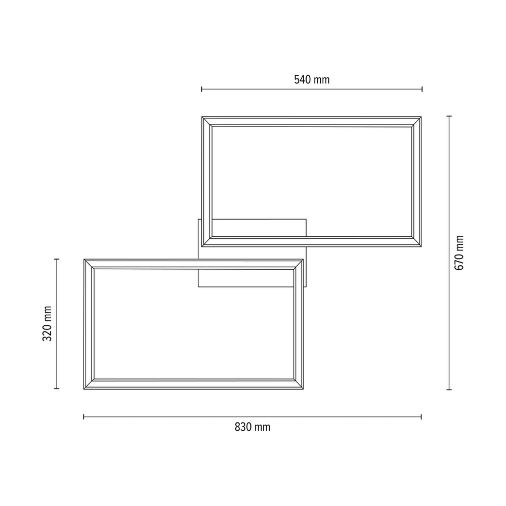 Ramme Flush Rectangular Wooden Ceiling Light