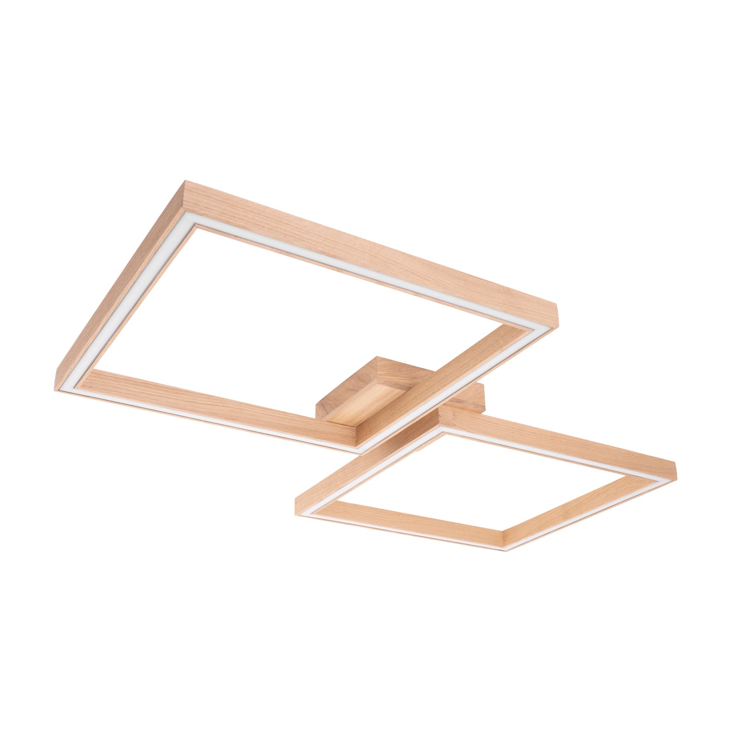 Ramme Flush Square Wooden Ceiling Light