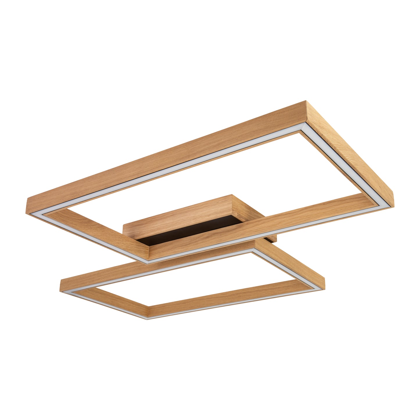 Ramme Flush Rectangular Wooden Ceiling Light