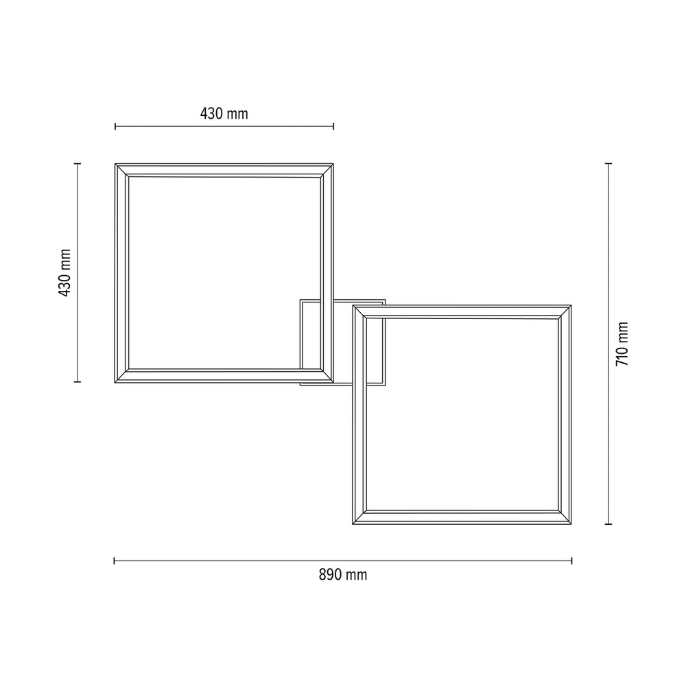 Ramme Flush Square Wooden Ceiling Light