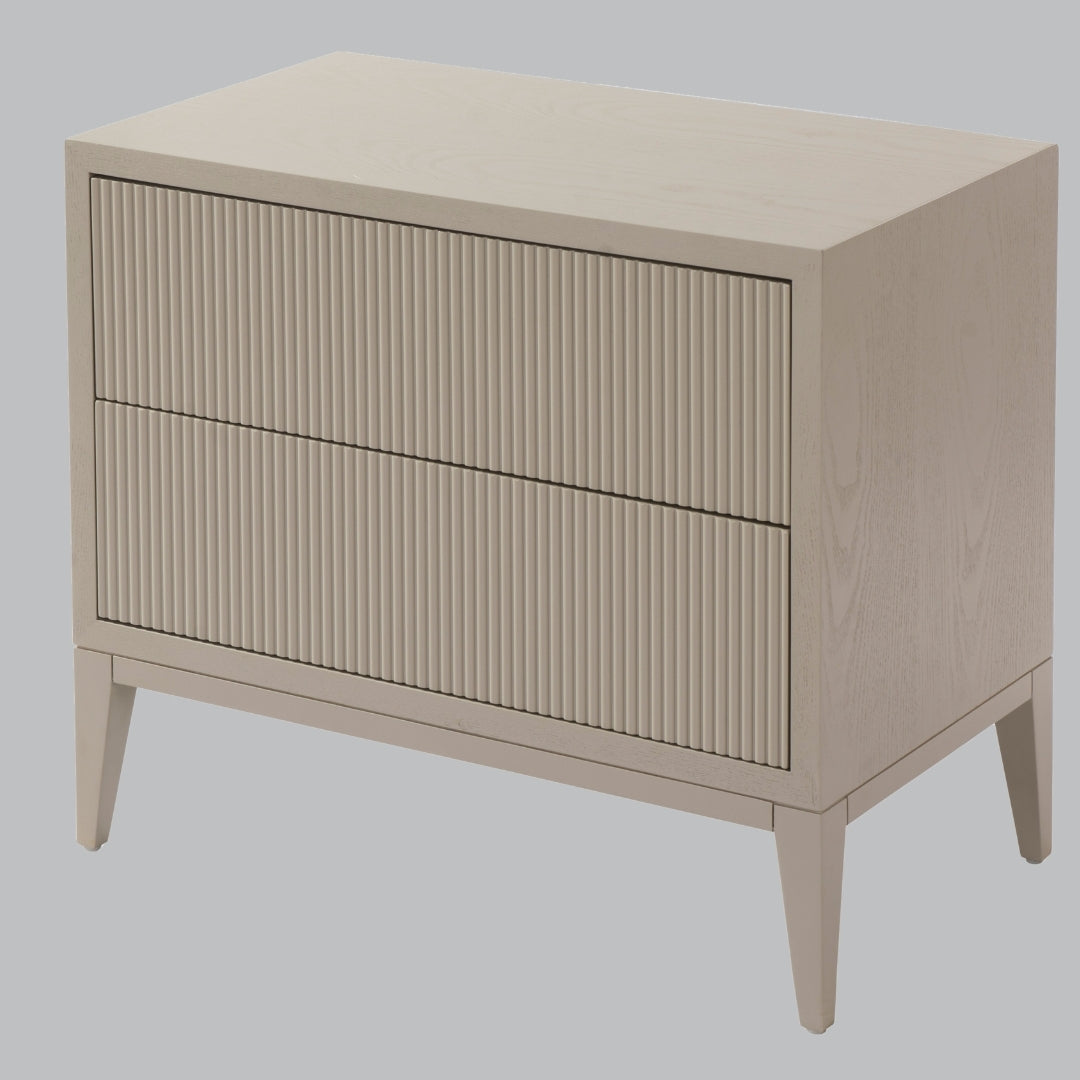 Aster Ceramic Grey Wide Bedside Table