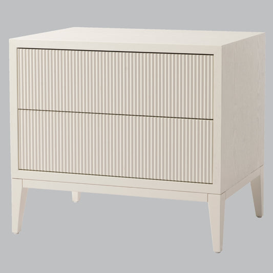 Aster White Wide Bedside Table