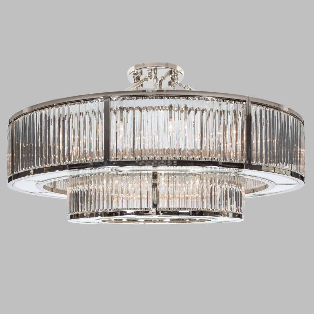 Astrid Polished Nickel Two-Tier Chandelier