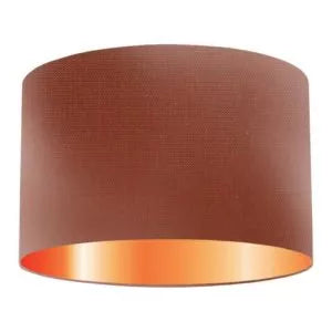 Burnt Orange Silk Drum Lampshade