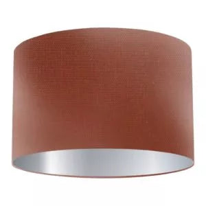 Burnt Orange Silk Drum Lampshade