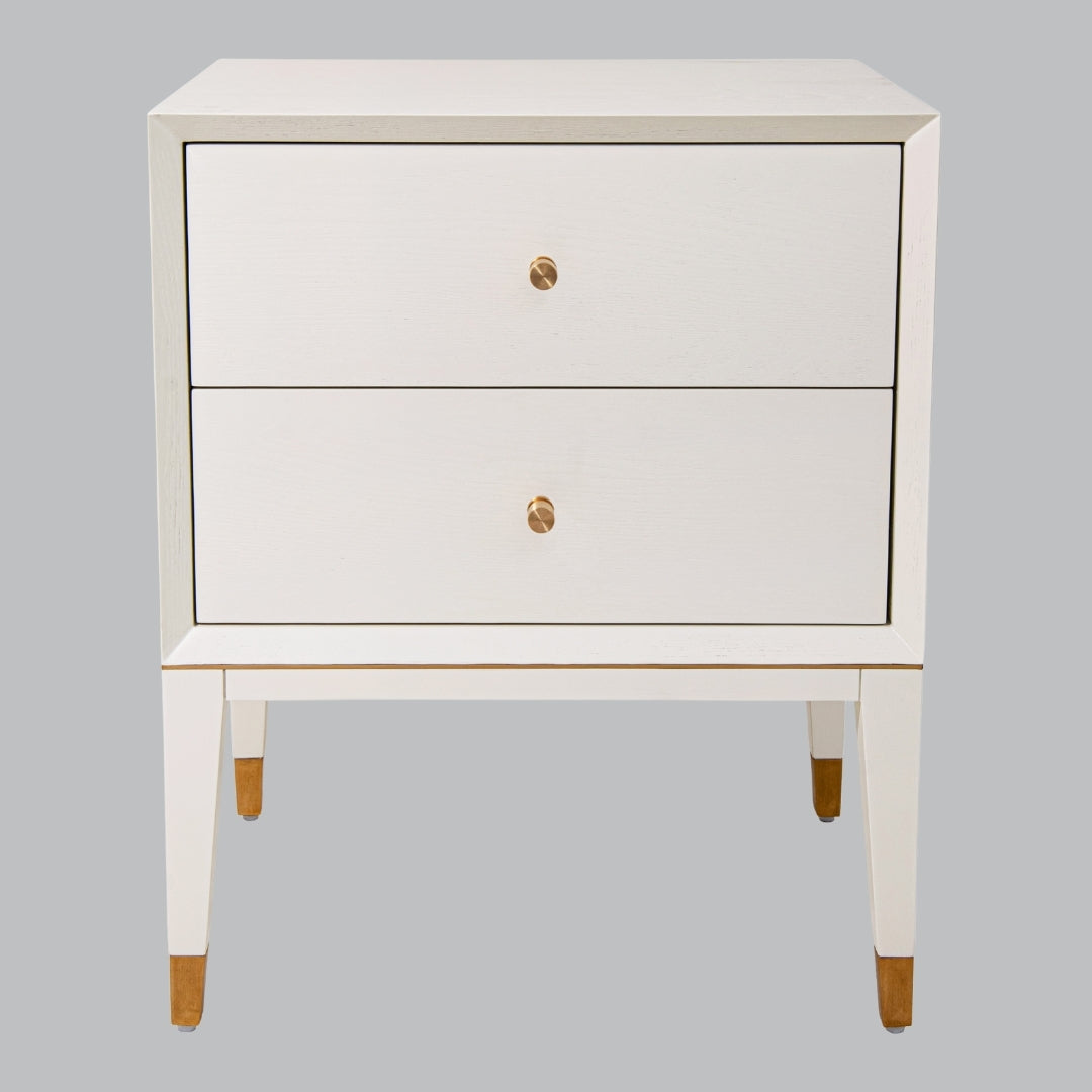 Bex White 2 Drawer Bedside Table