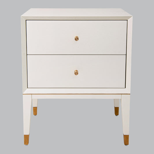 Bex White 2 Drawer Bedside Table