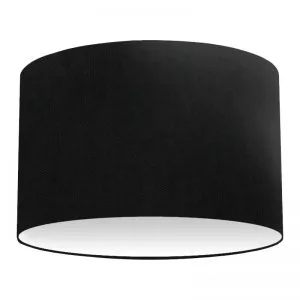 Black Cotton Drum Lampshade