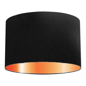 Black Cotton Drum Lampshade