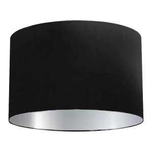 Black Cotton Drum Lampshade