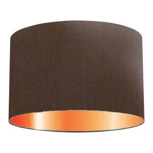 Brown Cotton Drum Lampshade