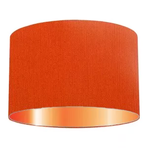 Burnt Orange Cotton Drum Lampshade