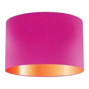 Cerise Silk Drum Lampshade