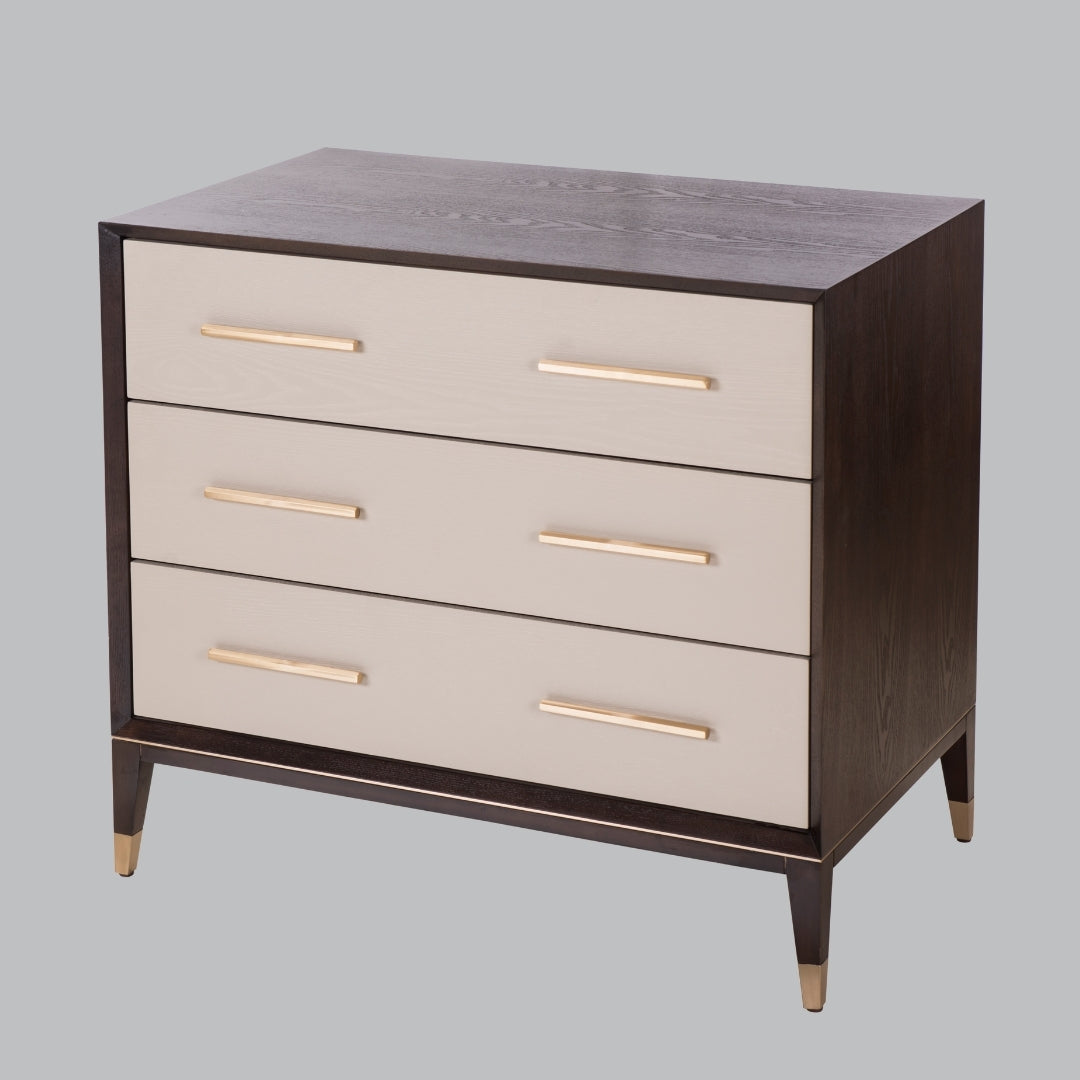 Cairo Ceramic Grey & Chocolate Chest Of Drawers - 3 Drawer