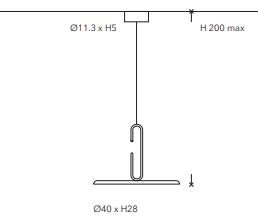 Penta Light Clip Pendant Large Dimensions