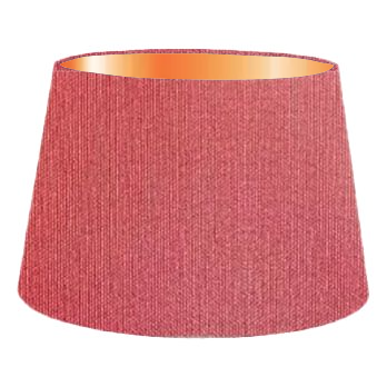 Coral Red Cotton French Drum Lampshade