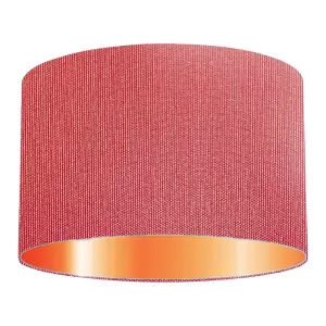 Coral Red Cotton Drum Lampshade