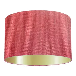 Coral Red Cotton Drum Lampshade
