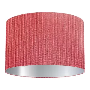 Coral Red Cotton Drum Lampshade