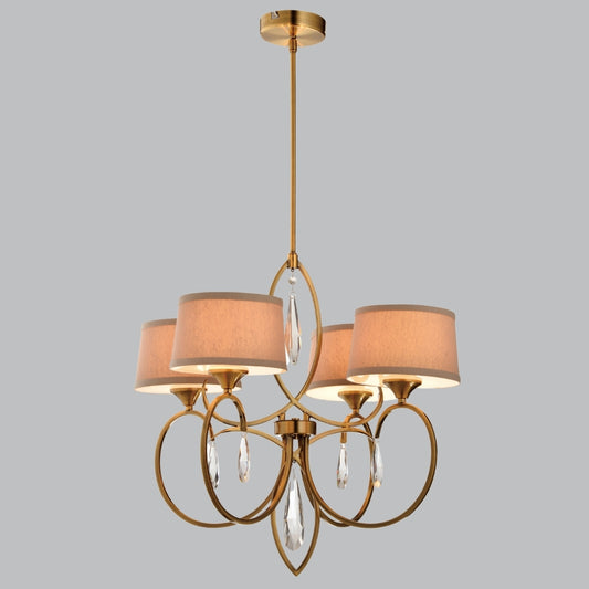 Cygnus Antique Brass 4 Arm Chandelier