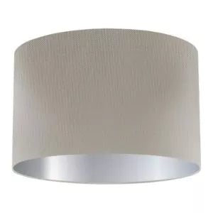 Dove Grey Silk Drum Lampshade