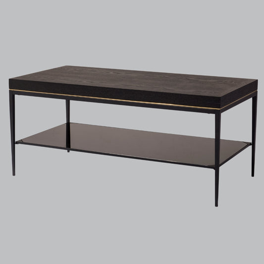 Dane Antique Brass & Matte Black Coffee Table