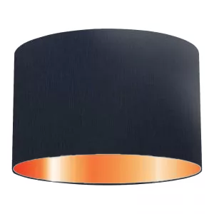 Dark Blue Cotton Drum Lampshade