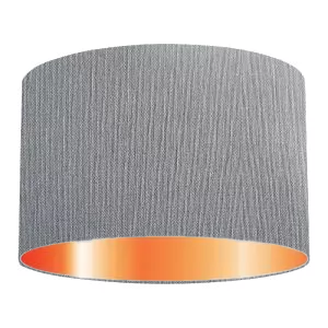 Dark Blue Grey Cotton Drum Lampshade