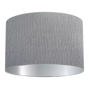 Dark Blue Grey Cotton Drum Lampshade