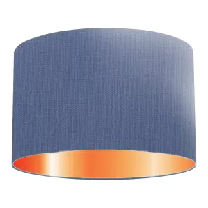 Deep Blue Cotton Drum Lampshade