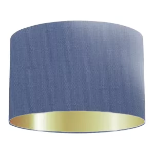 Deep Blue Cotton Drum Lampshade