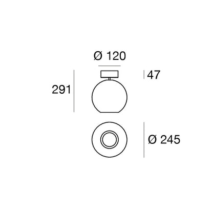 Cristalbolla_S Glass Ceiling Light