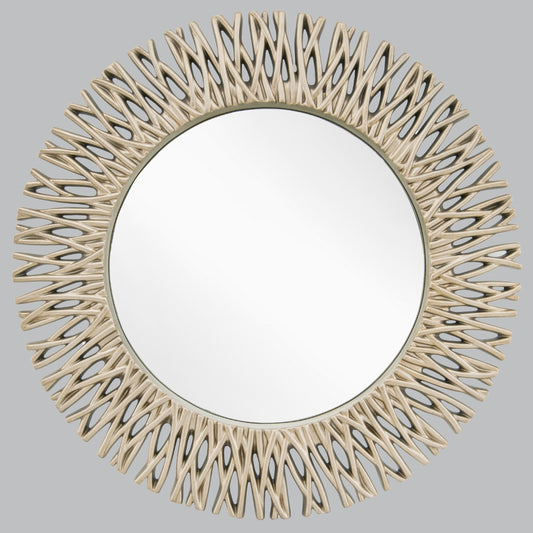 Elan Champagne Silver Round Mirror