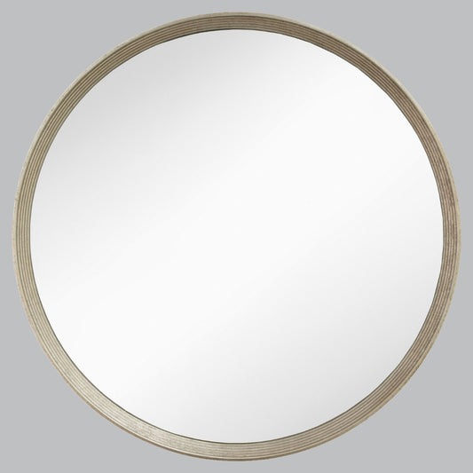 Flare Antique Silver Round Wall Mirror