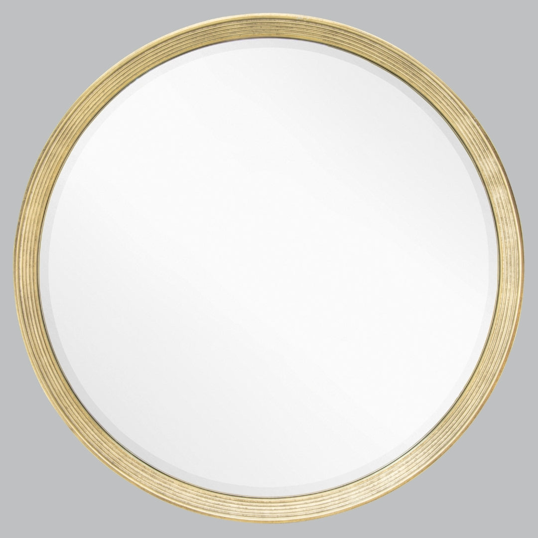 Flare Distressed Gold Leaf Round Wall Mirror