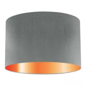 Graphite Silk Drum Lampshade