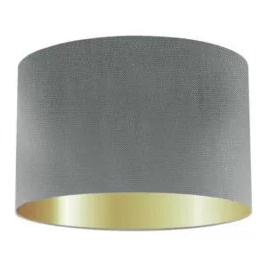 Graphite Silk Drum Lampshade