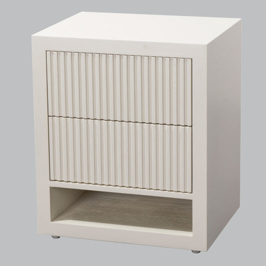 Grove White 2 Drawer Bedside Table