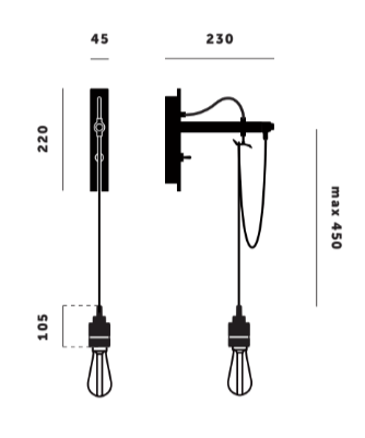 Hooked Nude Wall Light